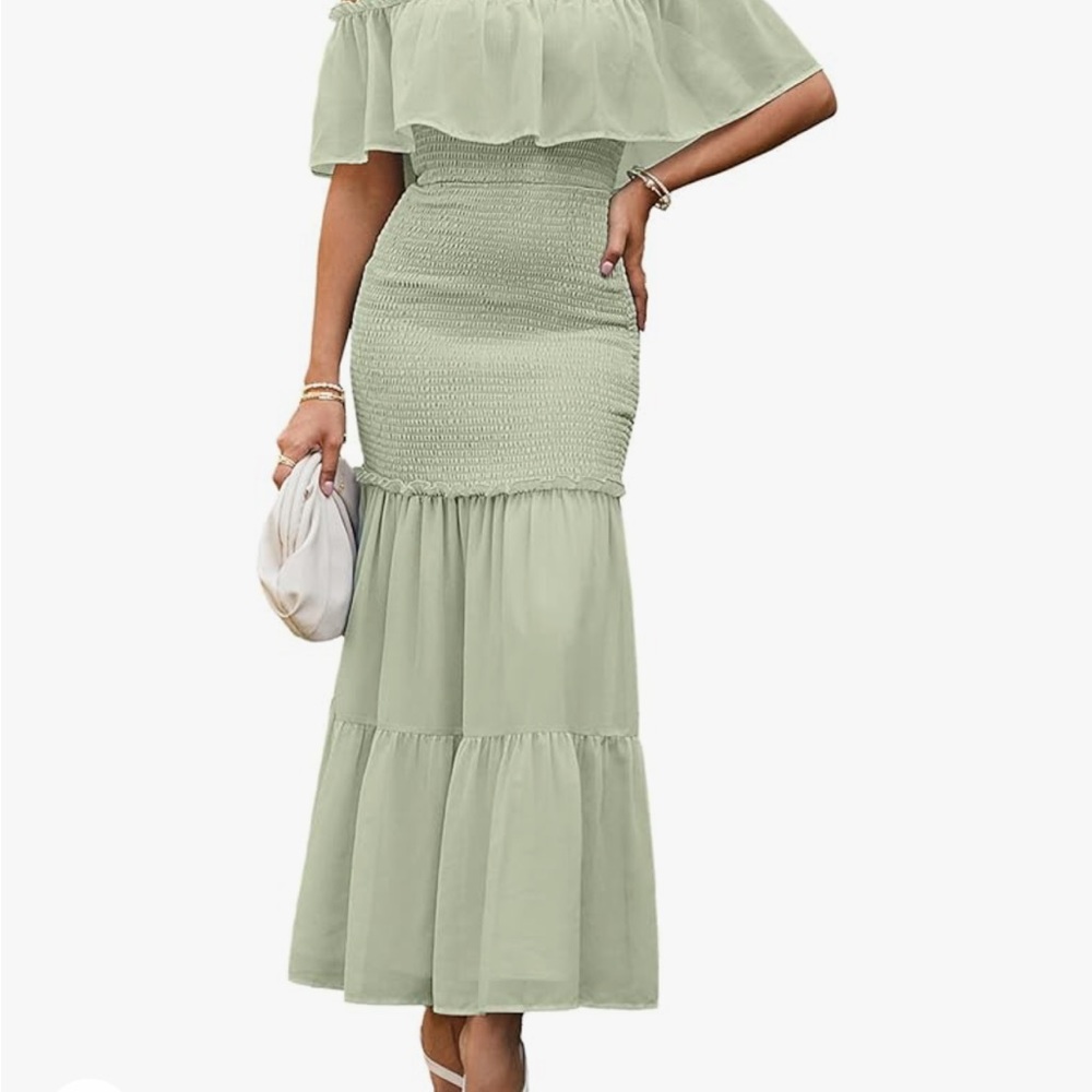 Women’s Off The Shoulder Ruffle Bodycon Dress
